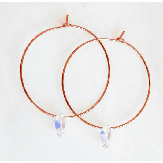Rose gold crystal hoop earrings LoveYourBling