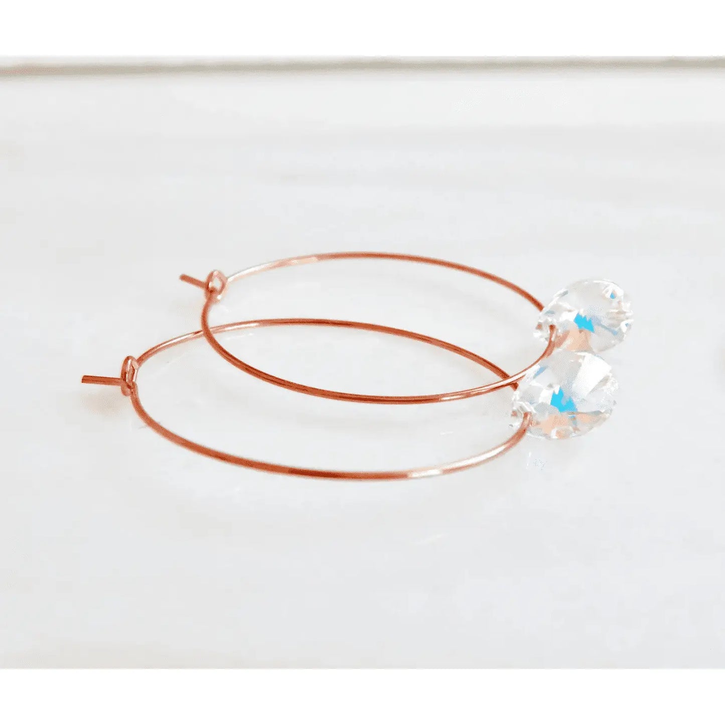 Rose gold crystal hoop earrings LoveYourBling