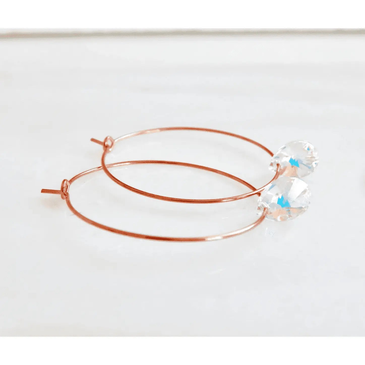 Rose gold crystal hoop earrings LoveYourBling