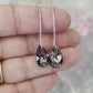 Long black teardrop crystal earrings
