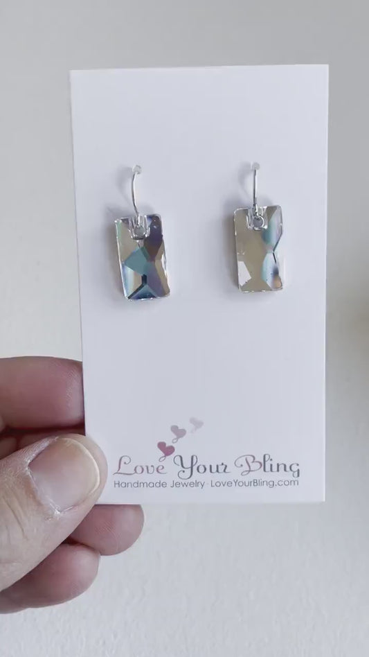 Pendientes Pendulares de Cristal Transparente