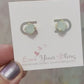 Mint opal stud earring