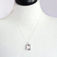 Clear emerald cut crystal necklace