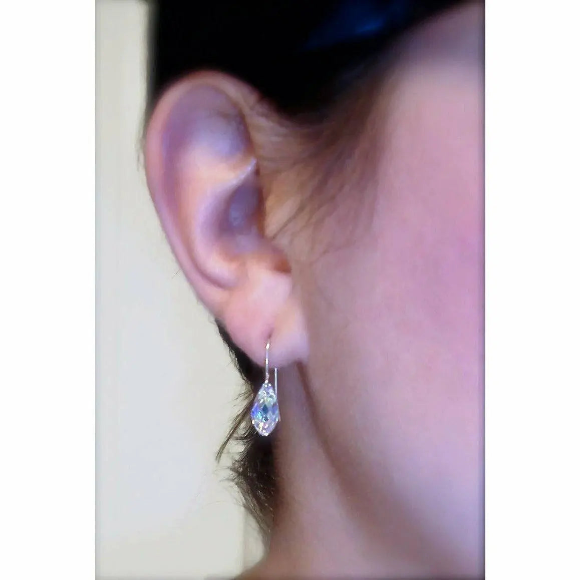 Clear AB Crystal Teardrop Earrings LoveYourBling