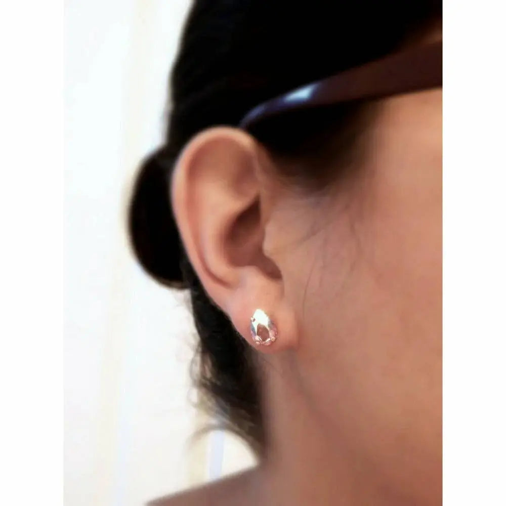 Rose gold pear stud earrings LoveYourBling