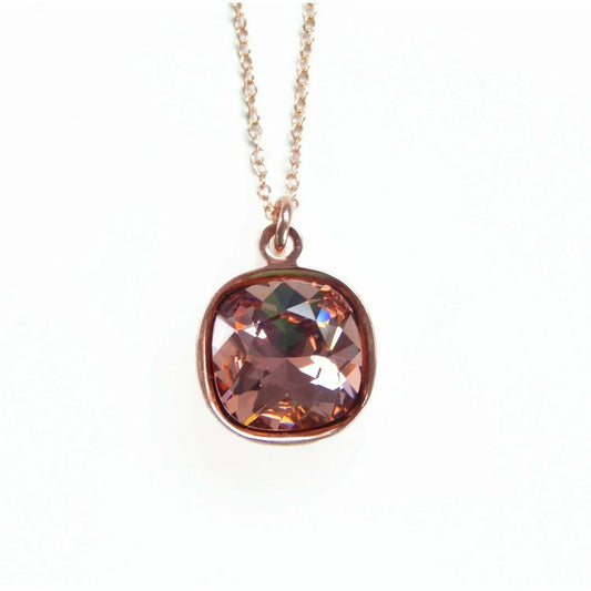 Blush crystal and rose gold necklace LoveYourBling