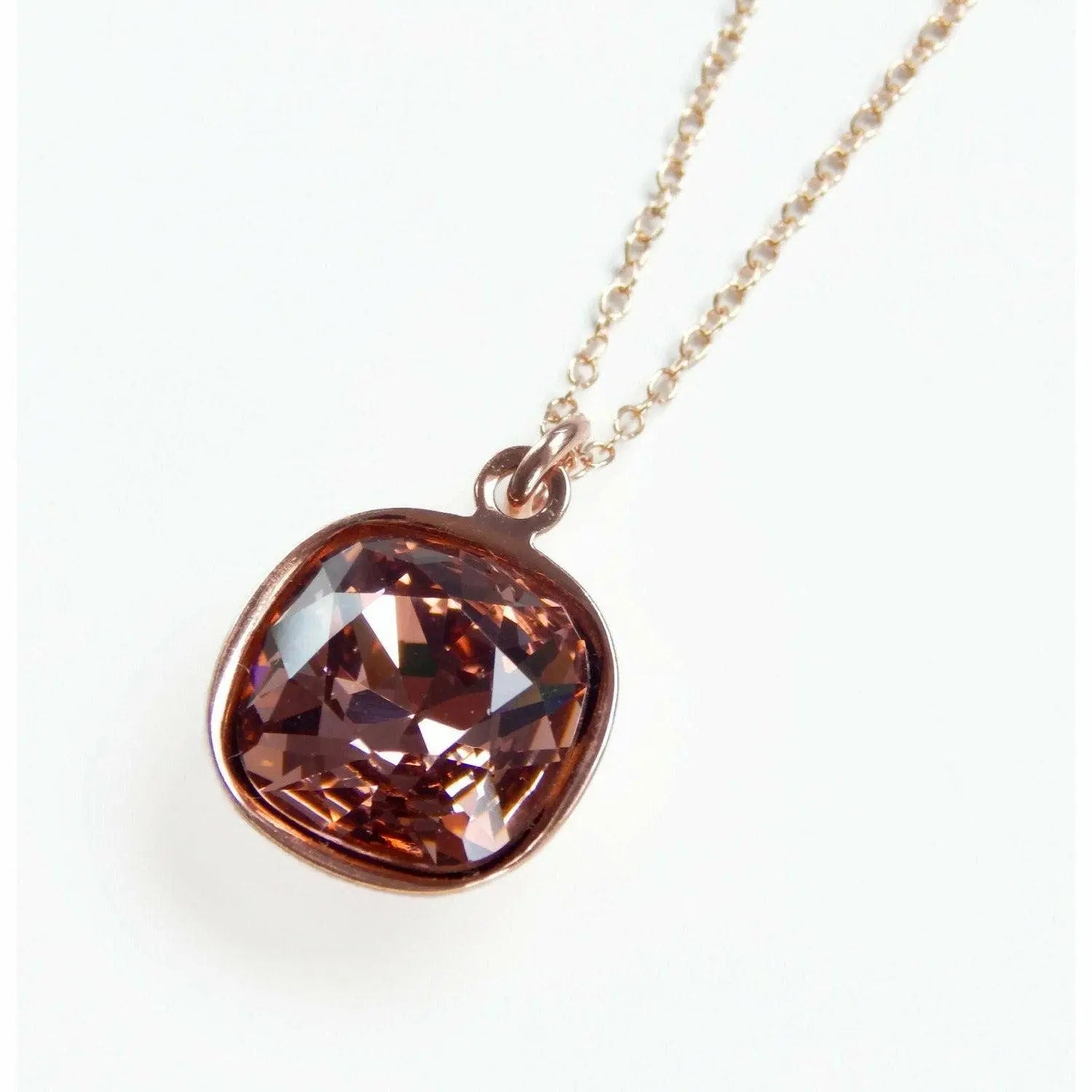 Blush crystal and rose gold necklace LoveYourBling