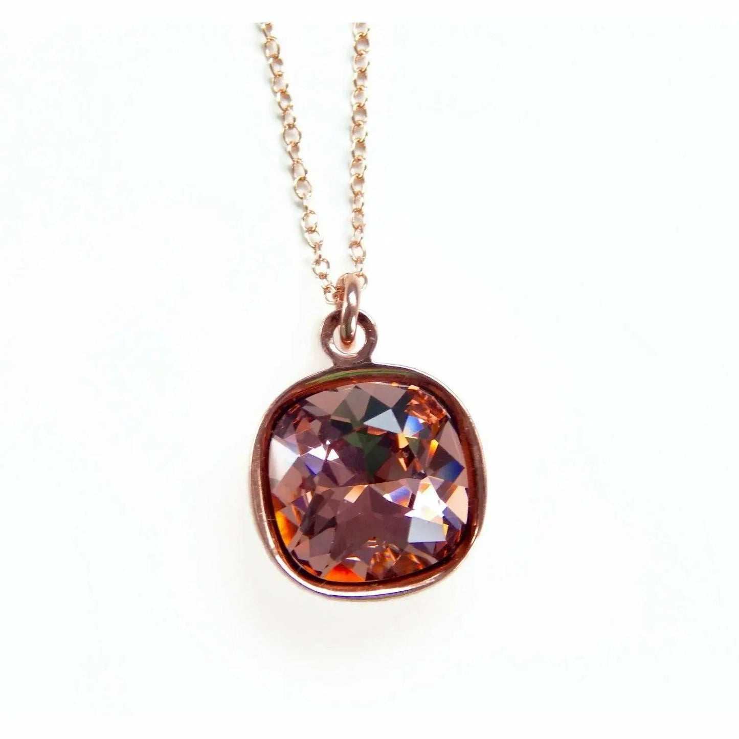 Blush crystal and rose gold necklace LoveYourBling