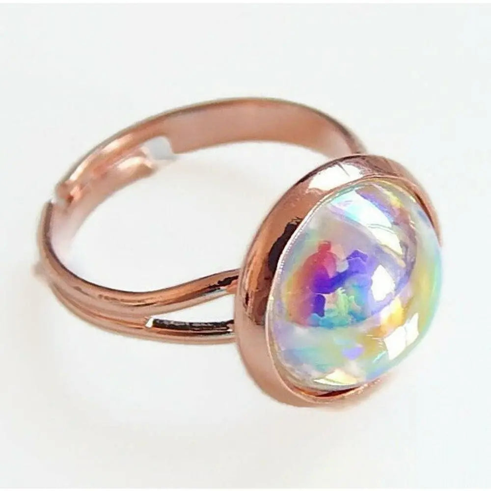 Crystal bubble ring on rose gold LoveYourBling