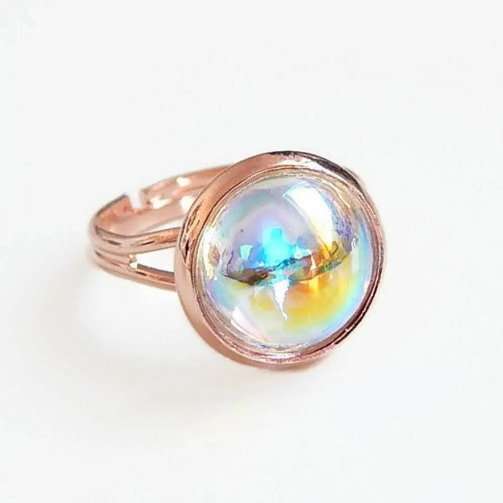 Crystal bubble ring on rose gold LoveYourBling