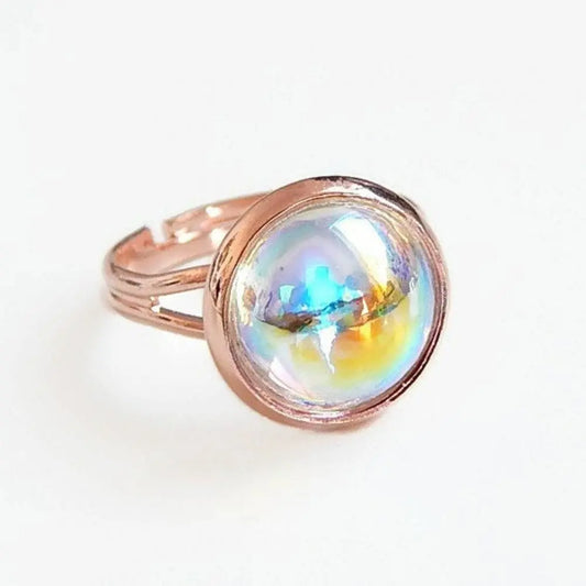 Crystal bubble ring on rose gold LoveYourBling
