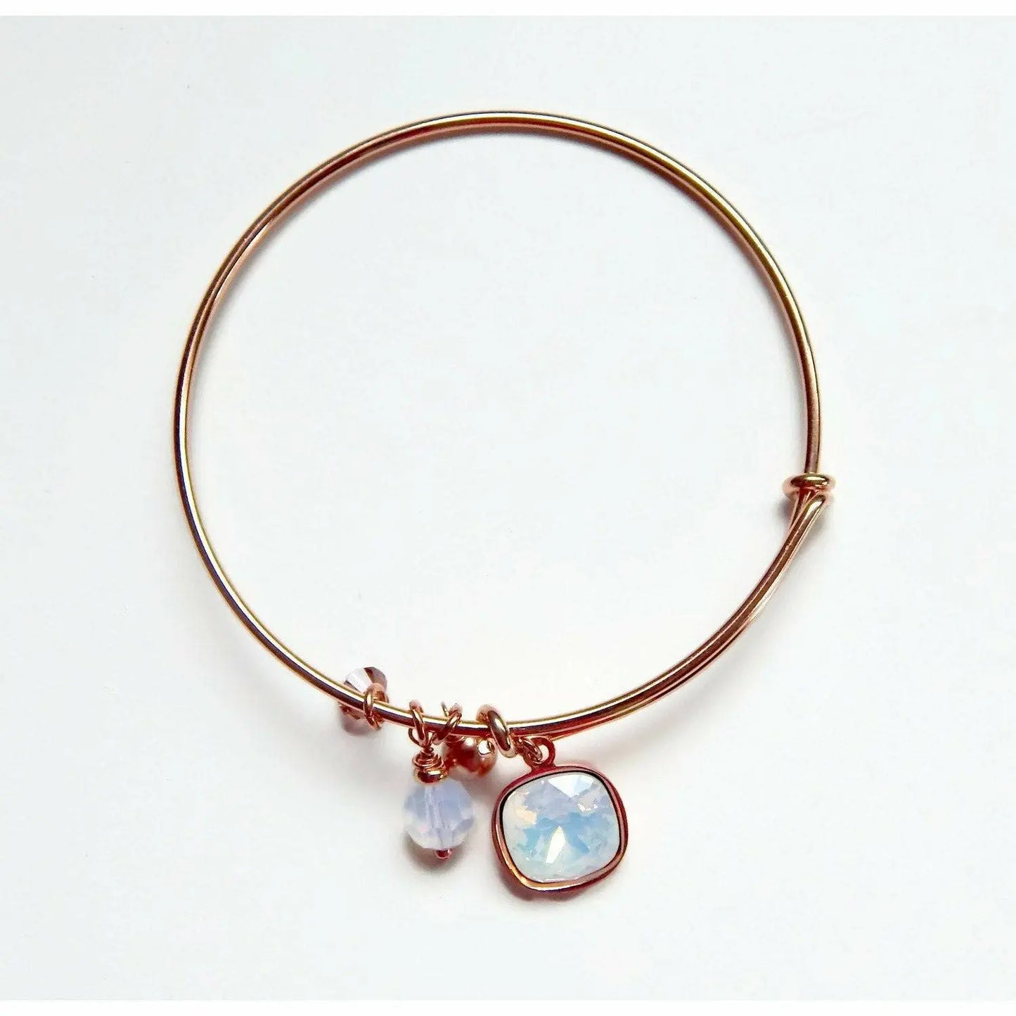 Rose gold bangle crystal charm bracelet LoveYourBling