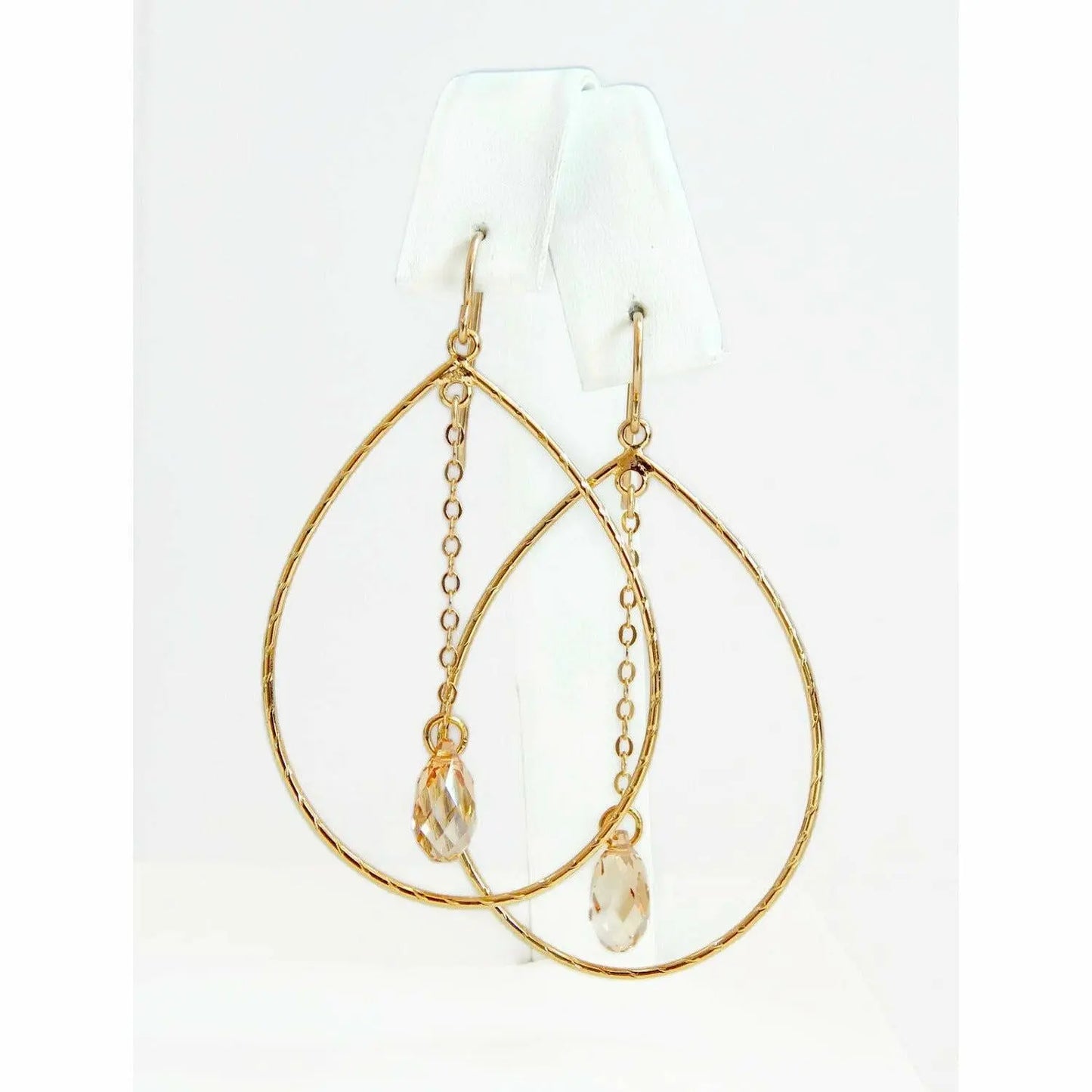 Teardrop hoop earrings with teardrop crystals LoveYourBling