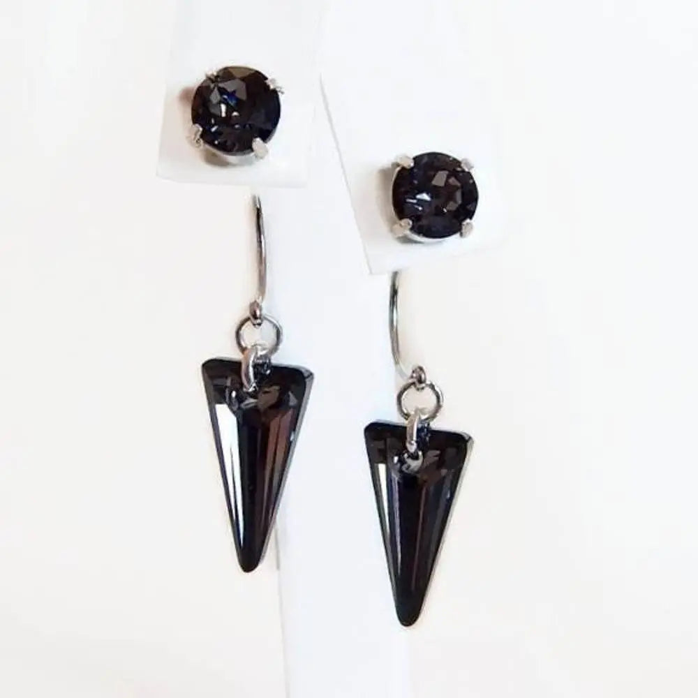 Black diamond crystal ear jacket earrings - as seen on Pretty Little Liars LoveYourBling