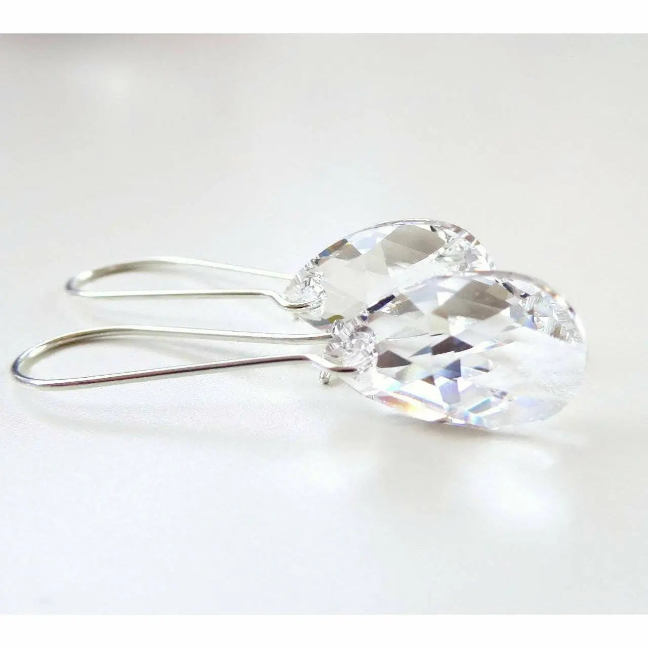 Long crystal teardrop earrings in clear LoveYourBling