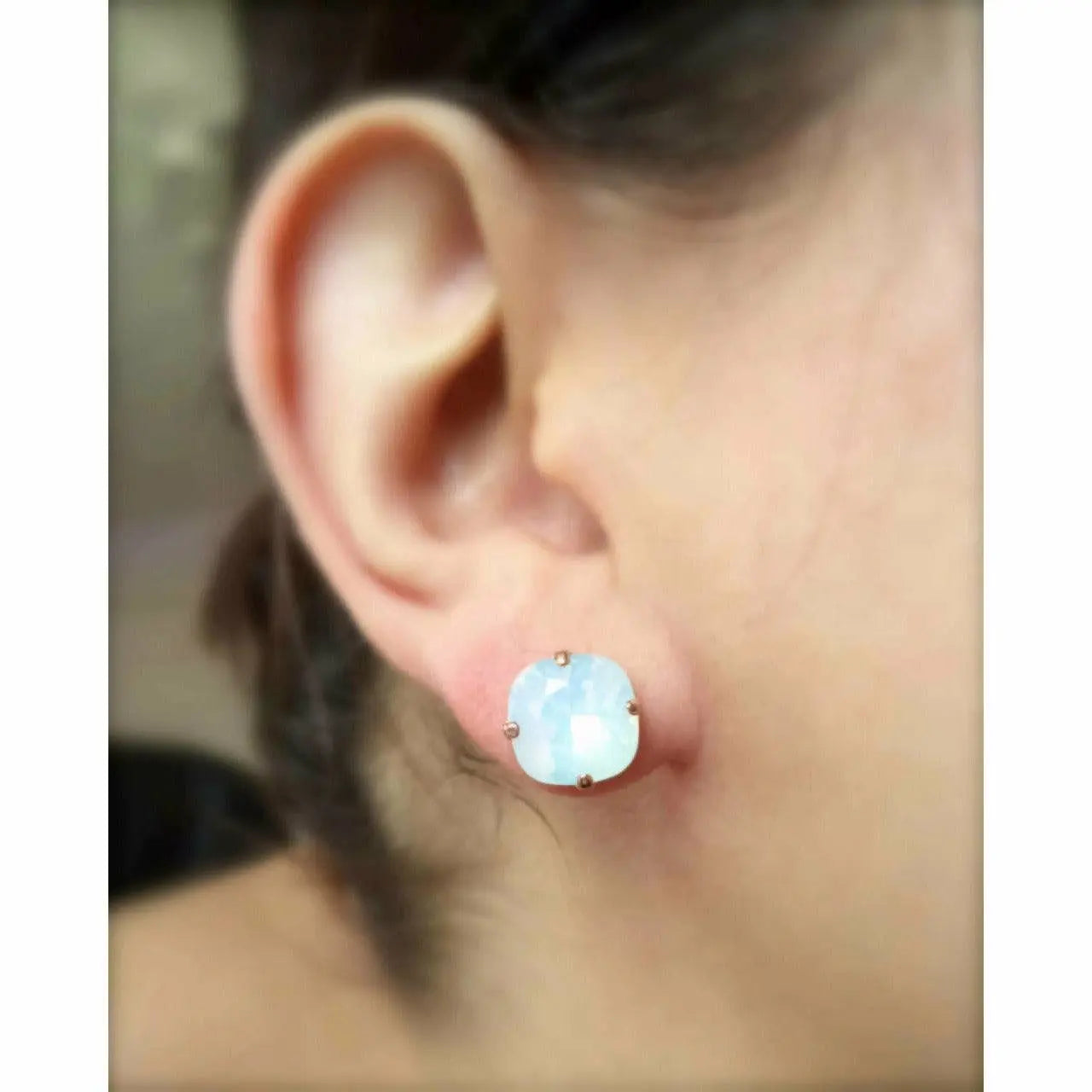 White opal and rose gold earrings LoveYourBling