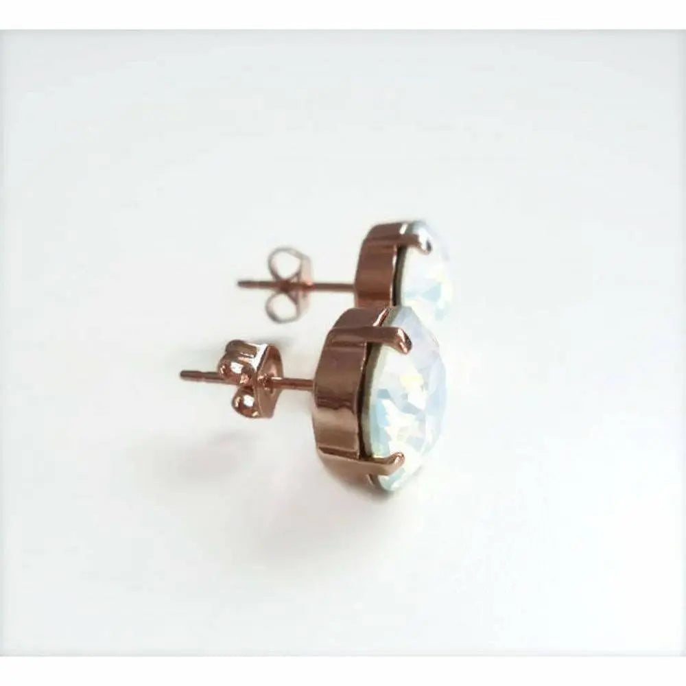 White opal and rose gold earrings LoveYourBling