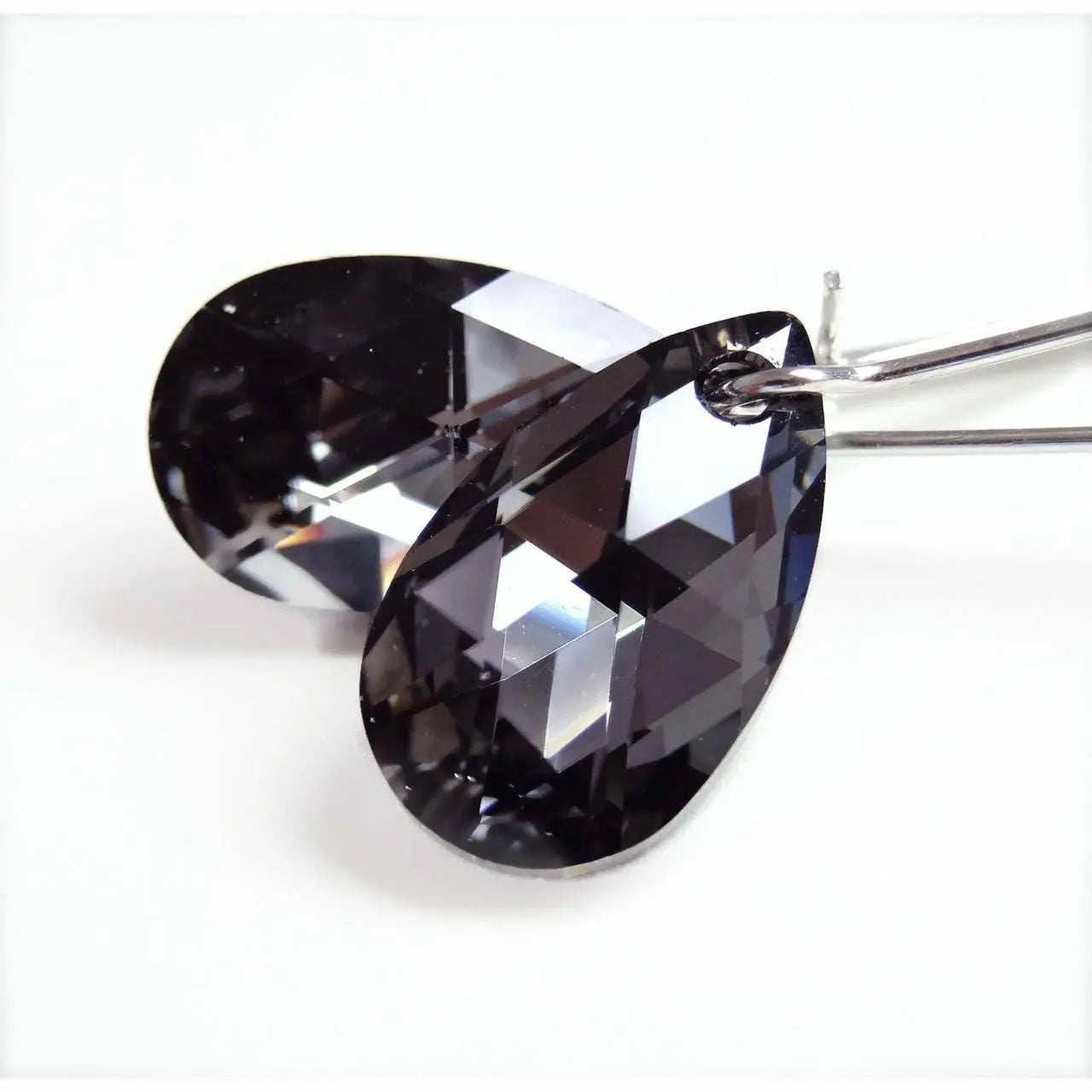 Elegant Black Teardrop Swarovski Crystal Earrings – Black Diamond Statement Jewelry LoveYourBling