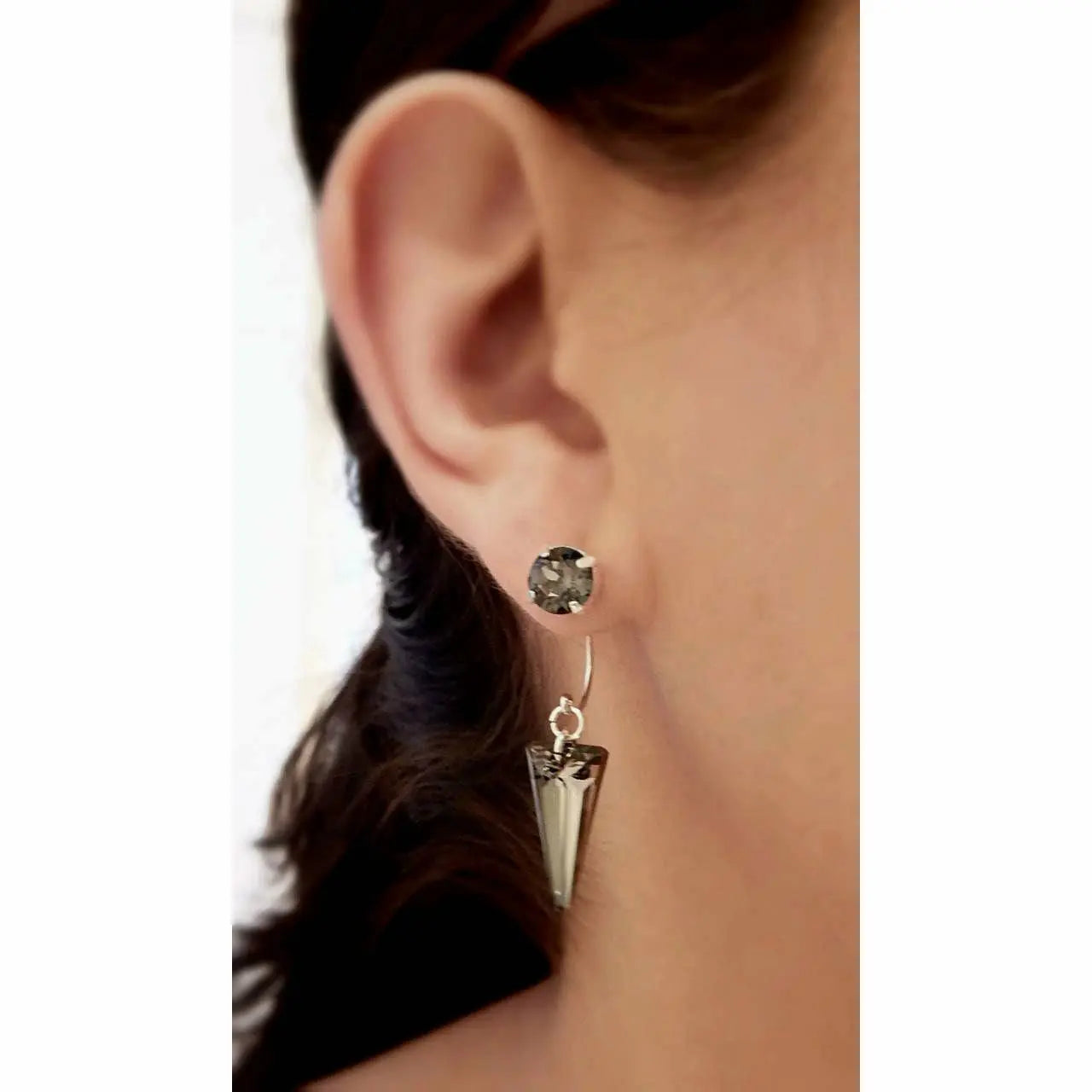 Black diamond crystal ear jacket earrings - as seen on Pretty Little Liars LoveYourBling