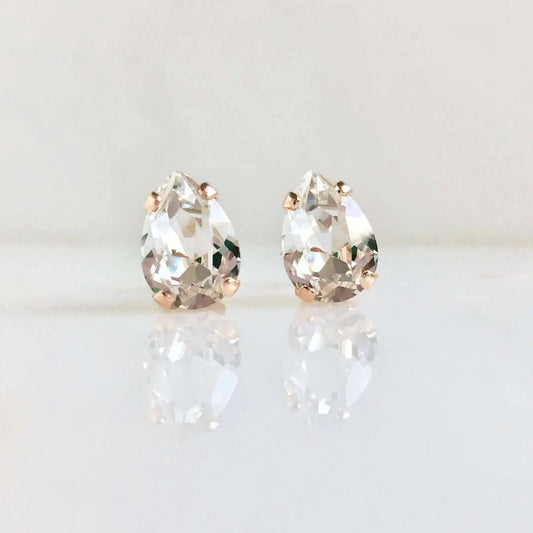 Rose gold pear stud earrings LoveYourBling