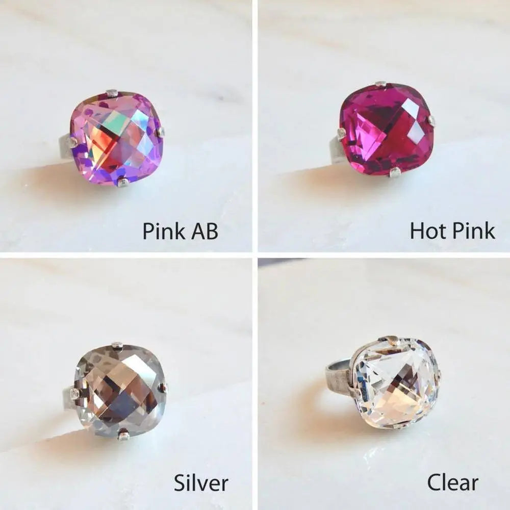 Large crystal cocktail ring LoveYourBling
