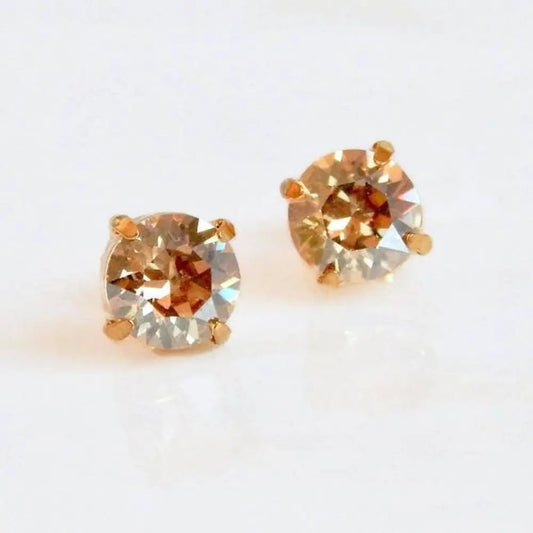 Round gold crystal stud earring LoveYourBling