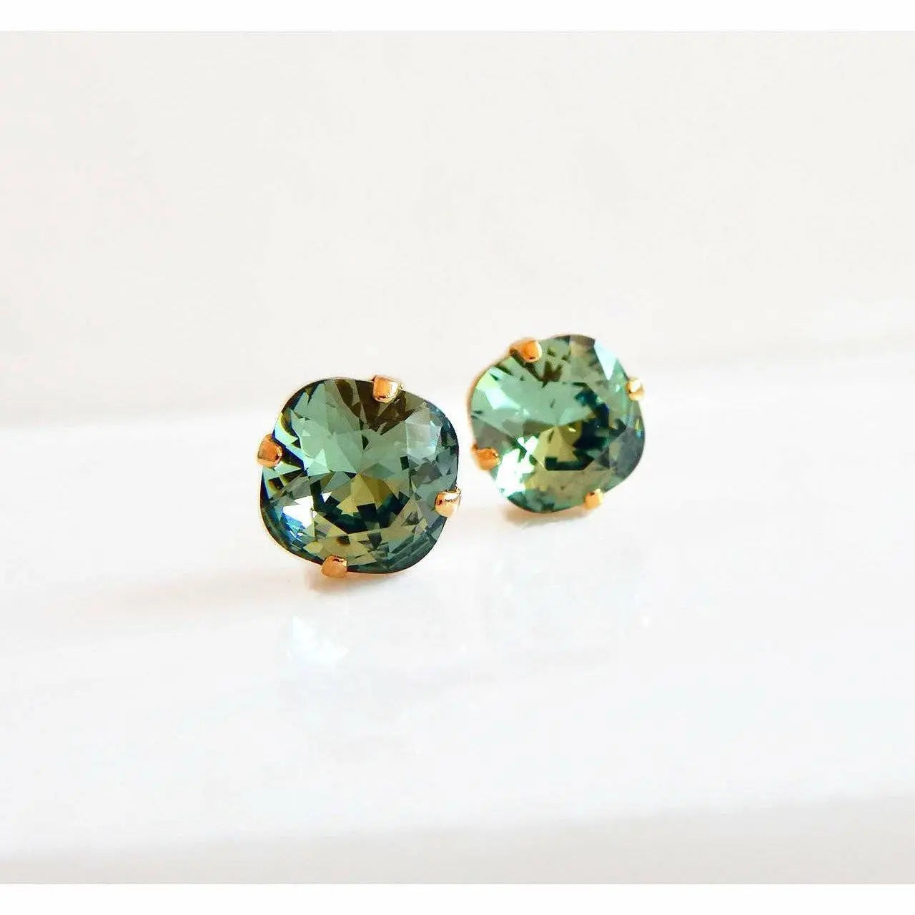 Erinite green crystal stud earrings LoveYourBling