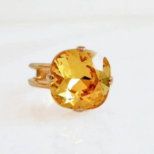 Citrine yellow crystal ring LoveYourBling