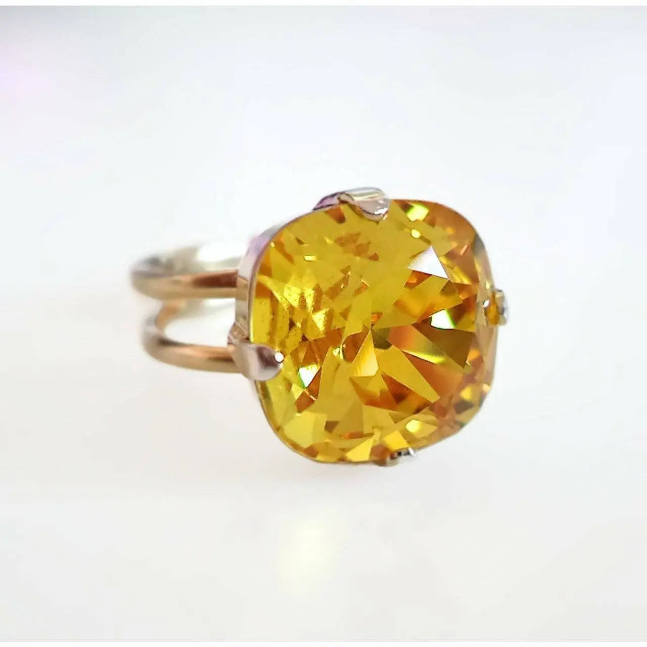 Citrine yellow crystal ring LoveYourBling