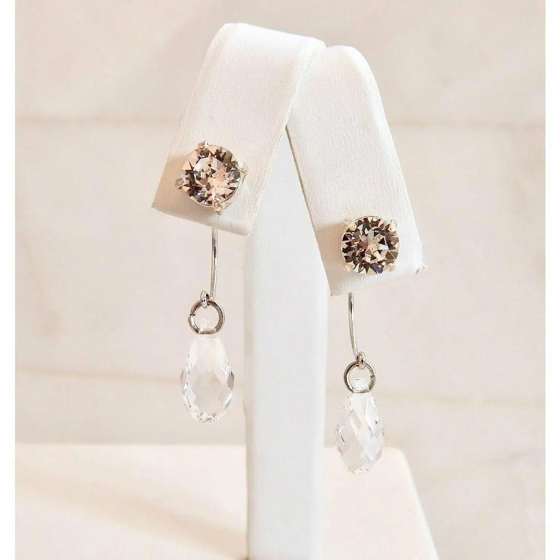 Clear crystal ear jacket earrings LoveYourBling