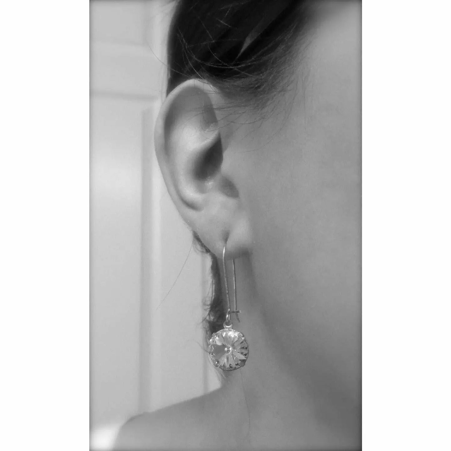 Erinite green crystal dangle earrings LoveYourBling