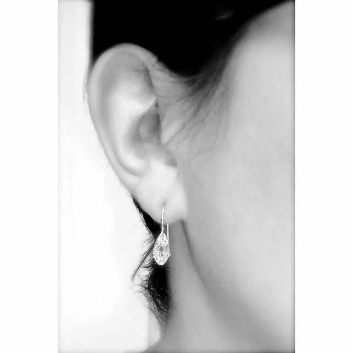 Clear crystal teardrop earrings LoveYourBling