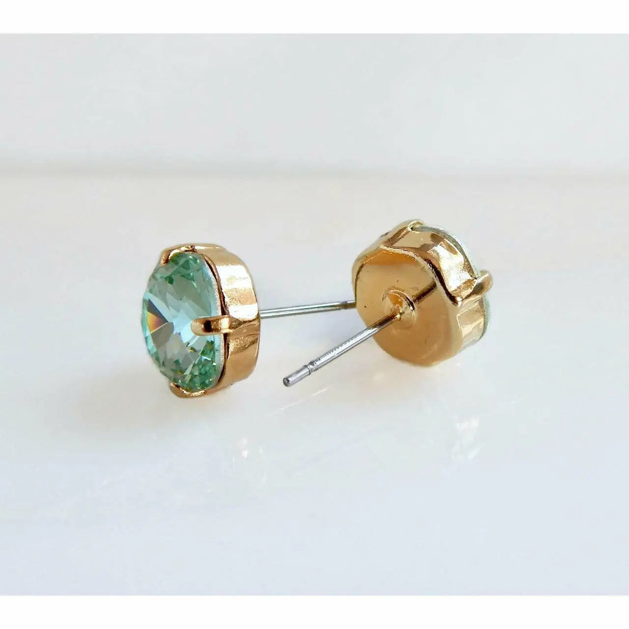 Mint green square crystal earrings LoveYourBling