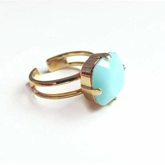 Mint green crystal cocktail Ring LoveYourBling