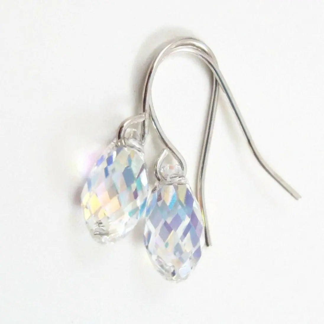 Clear AB Crystal Teardrop Earrings LoveYourBling