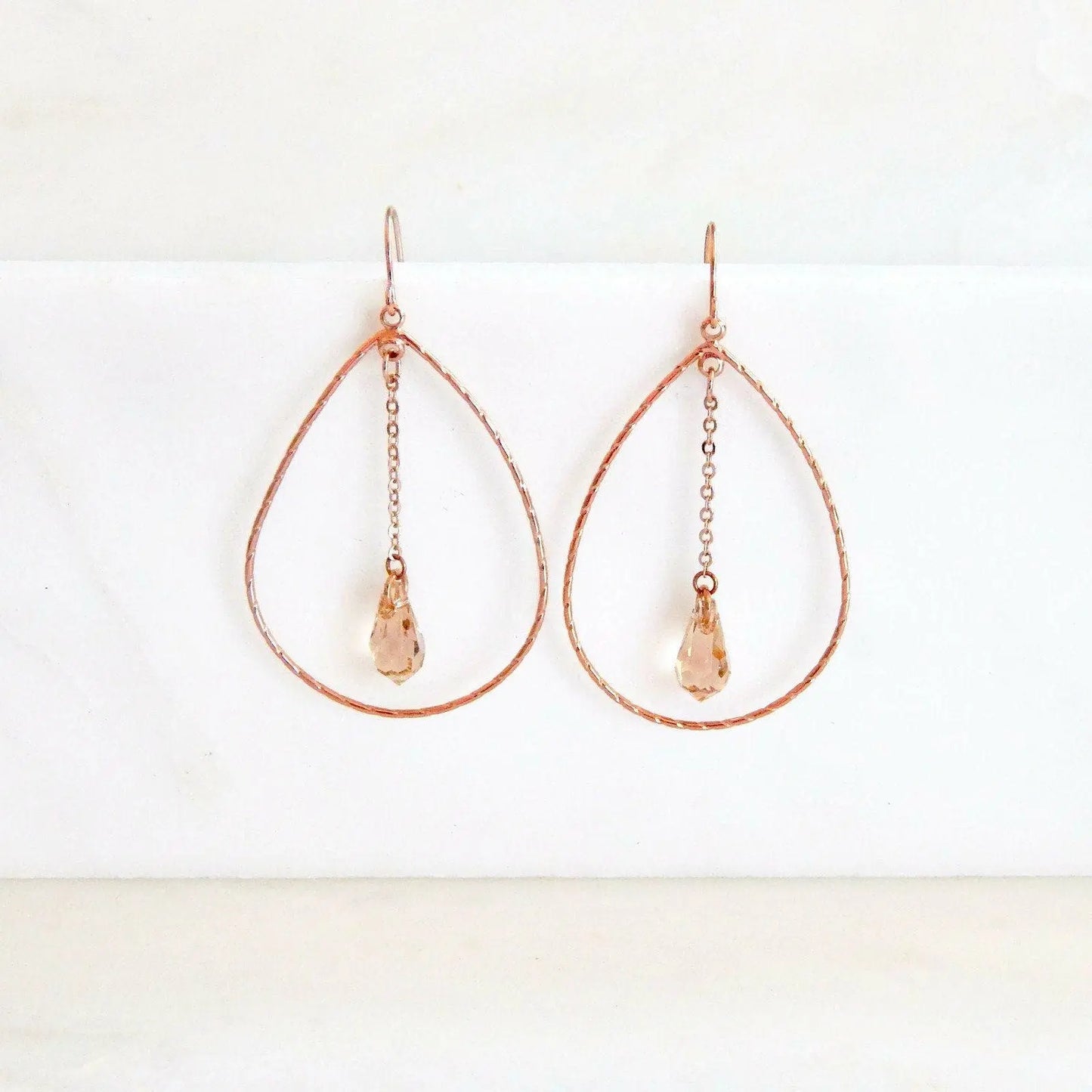 Teardrop hoop earrings with teardrop crystals LoveYourBling