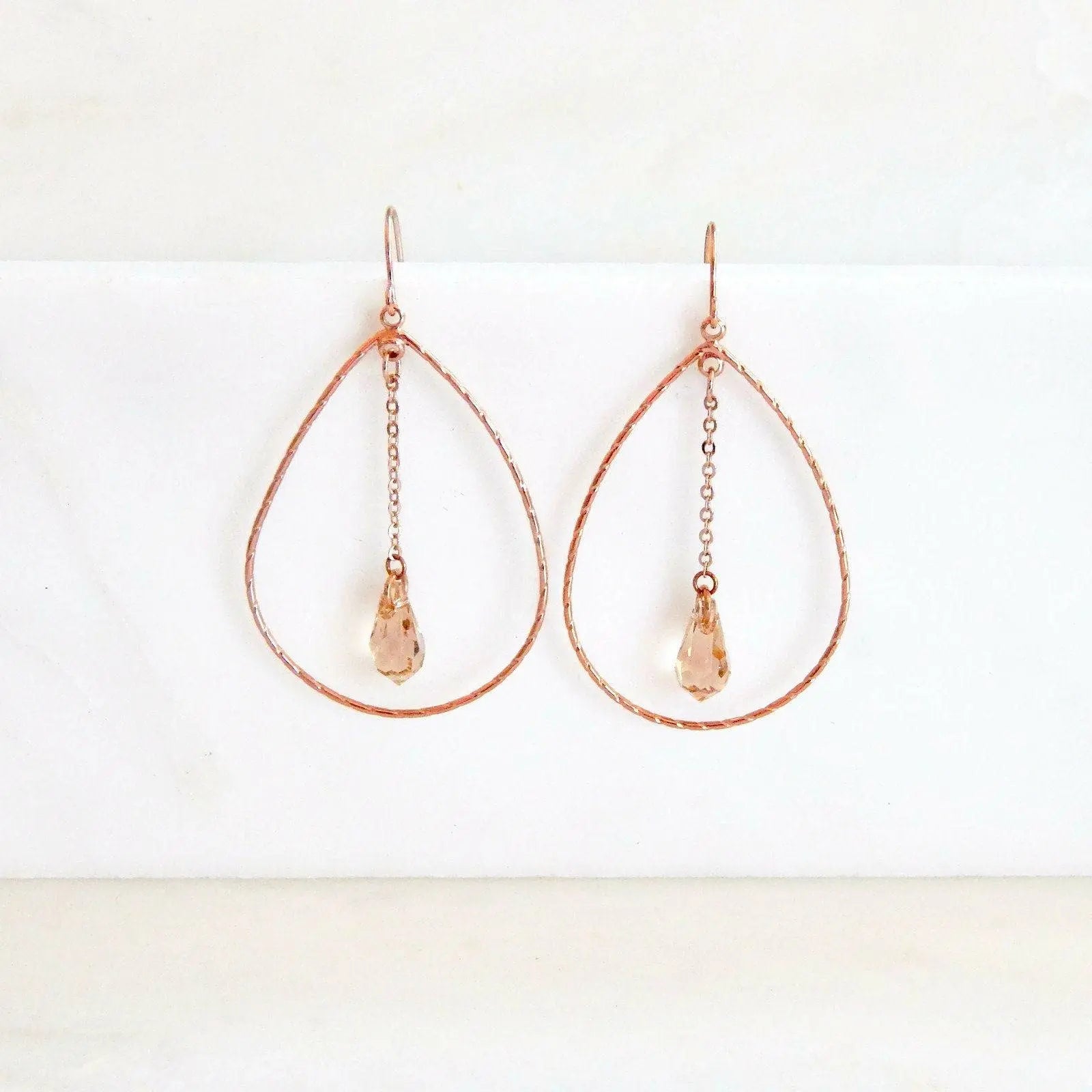 Teardrop hoop earrings with teardrop crystals LoveYourBling
