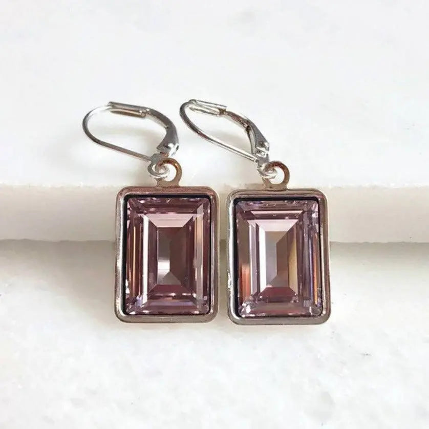 Light amethyst crystal earrings LoveYourBling