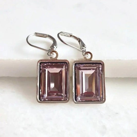 Light amethyst crystal earrings LoveYourBling