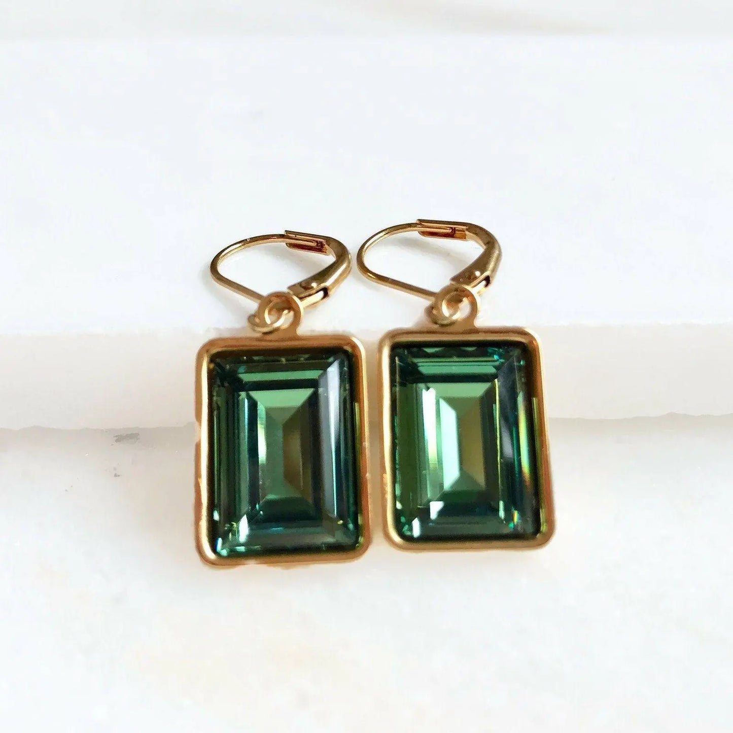 Erinite green crystal Earrings LoveYourBling