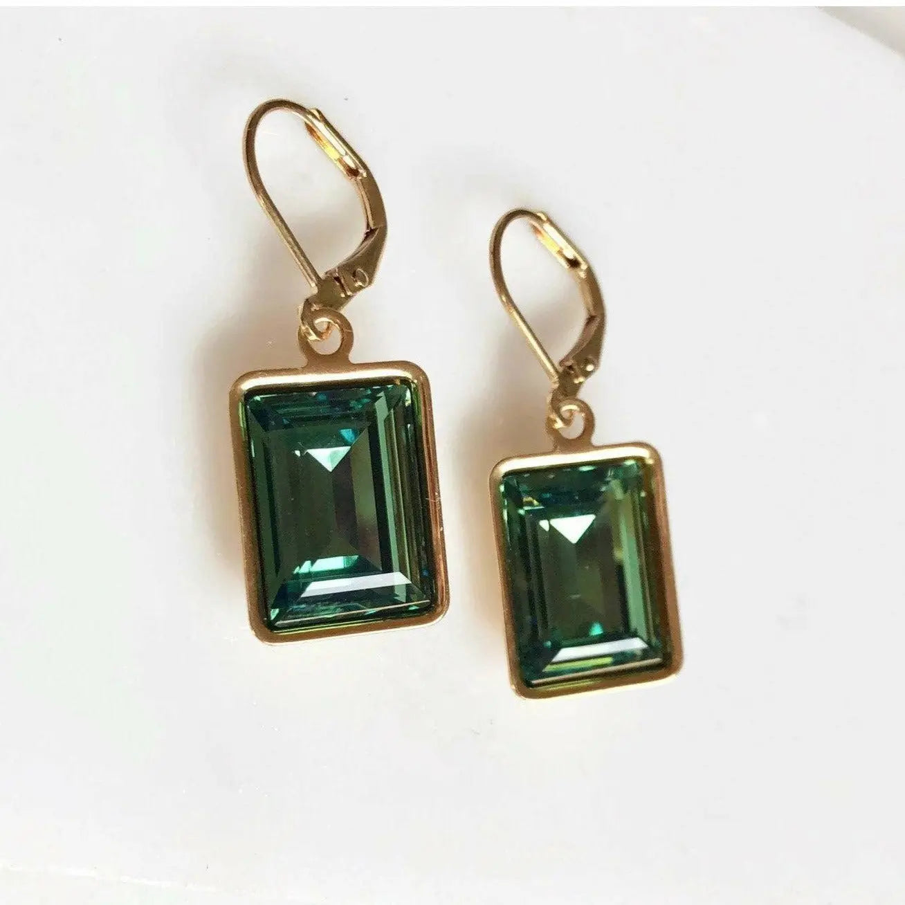 Erinite green crystal Earrings LoveYourBling