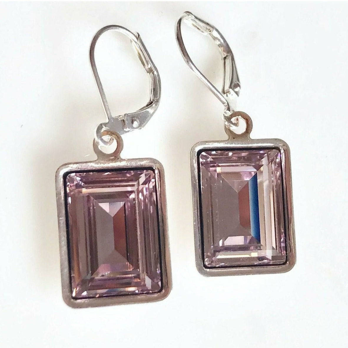 Light amethyst crystal earrings