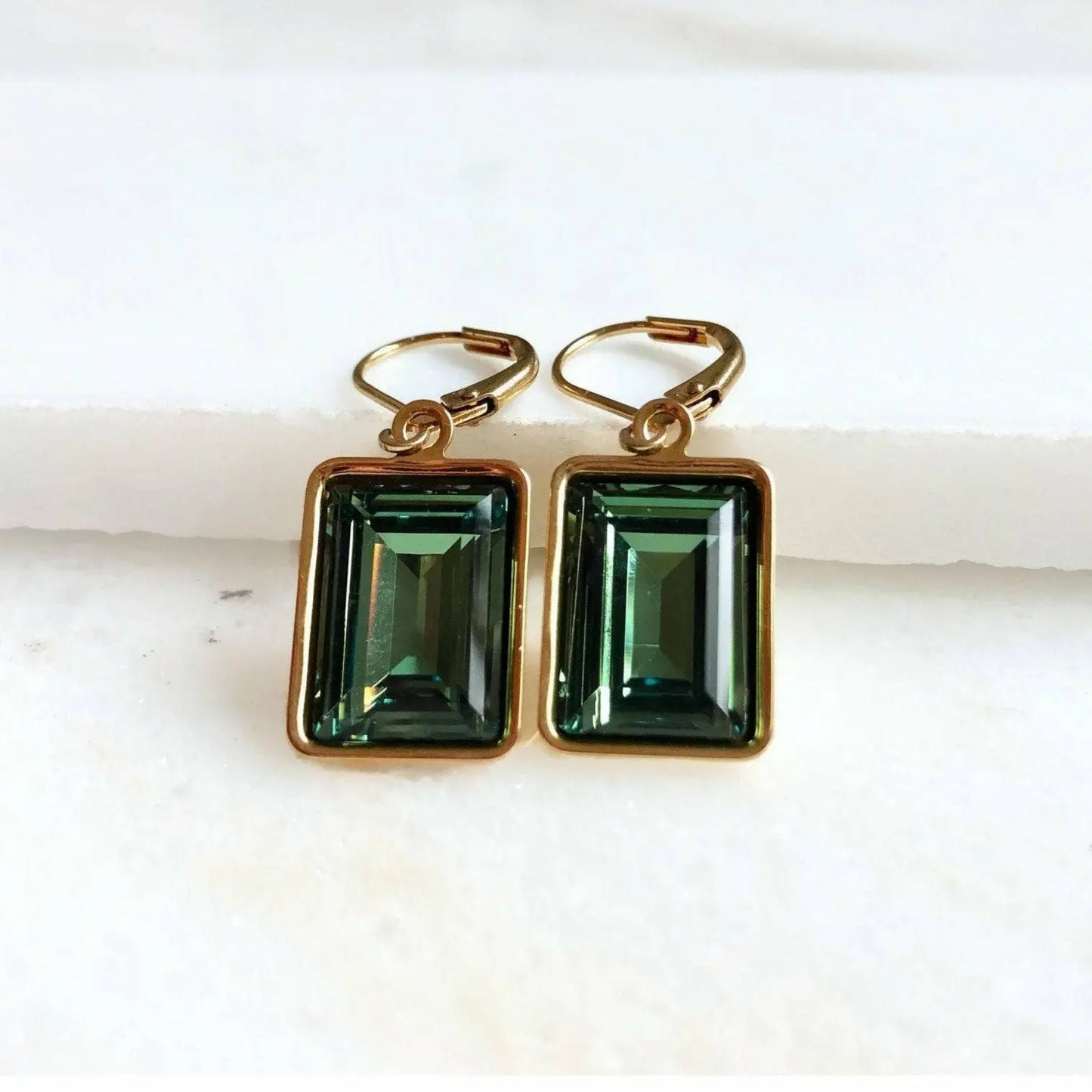 Erinite green crystal Earrings LoveYourBling