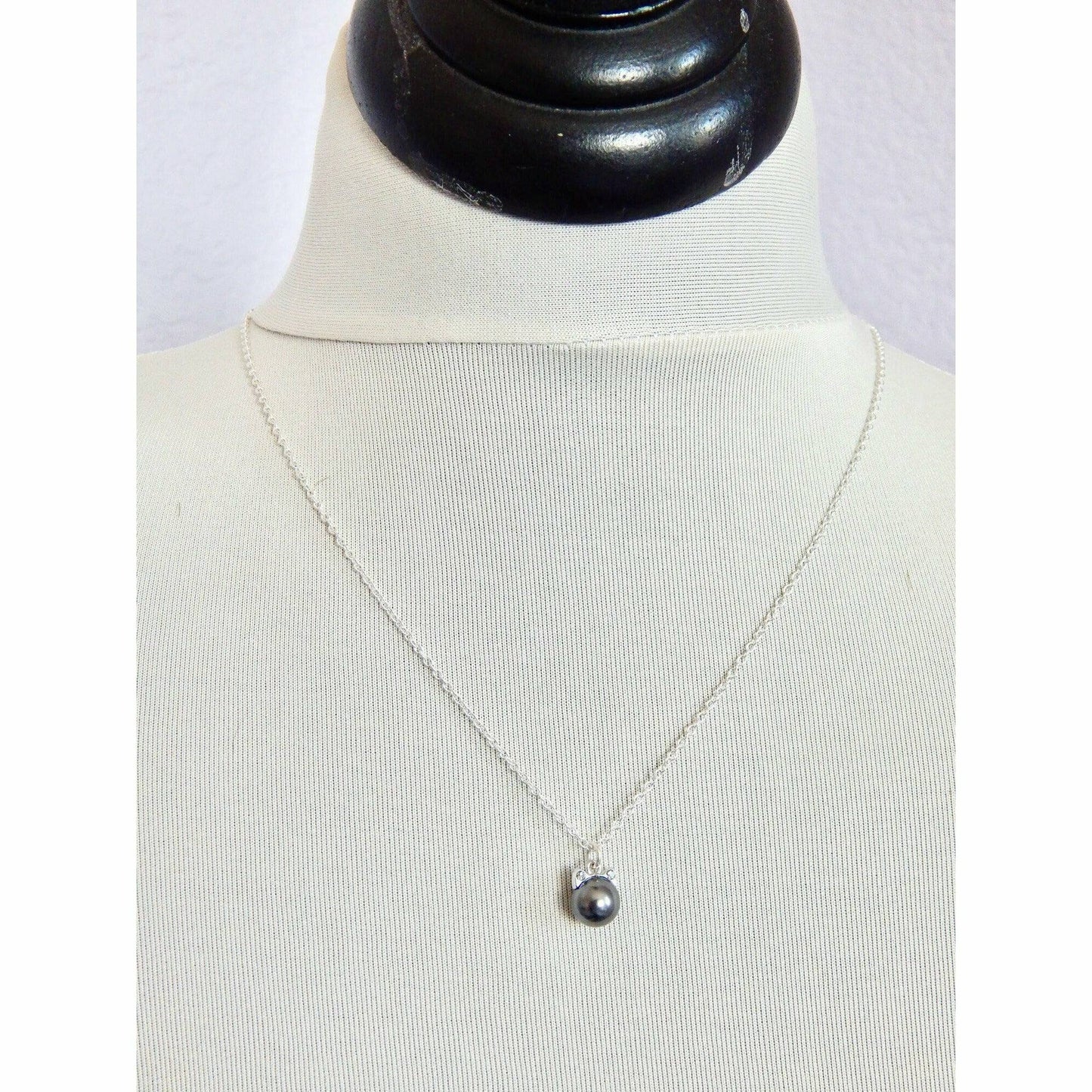Black pearl cat necklace LoveYourBling