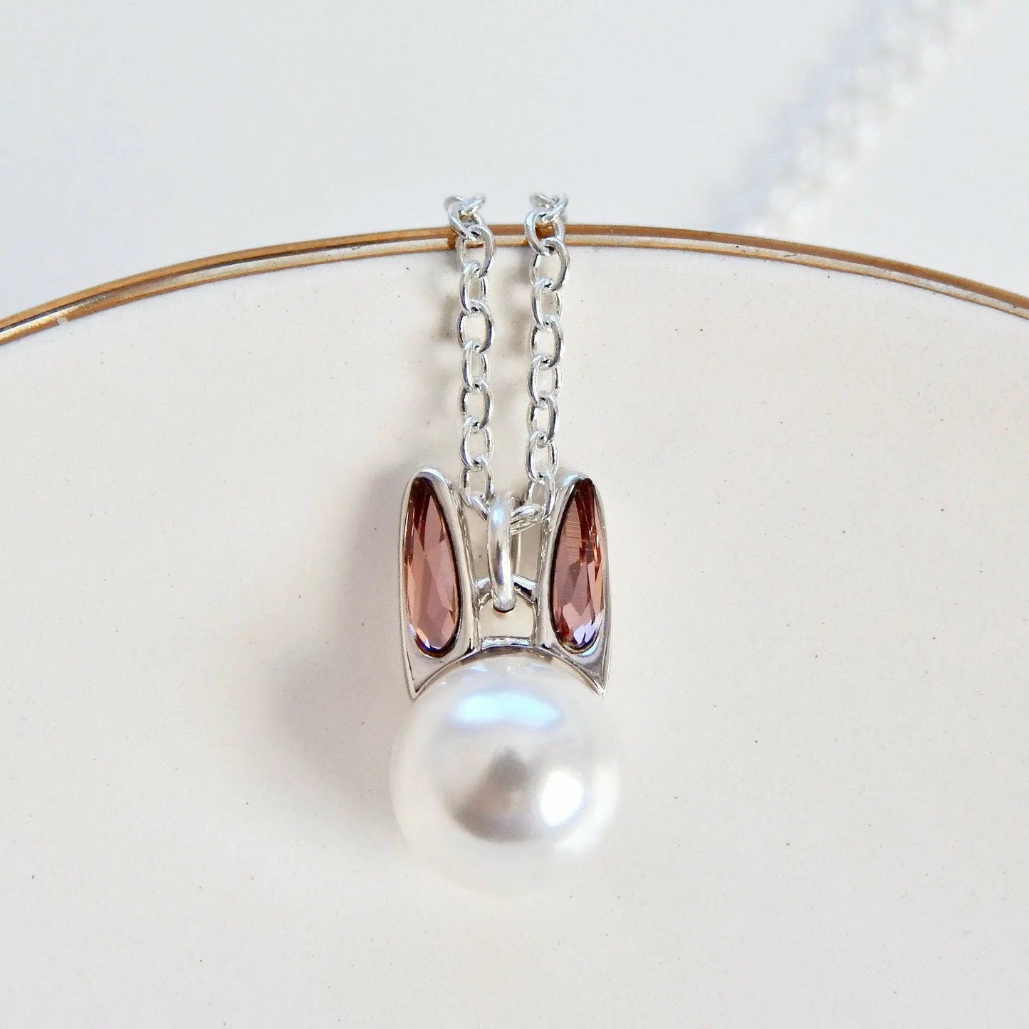 White pearl bunny with SWAROVSKI® crystals LoveYourBling