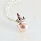 Pink unicorn pearl and crystal necklace