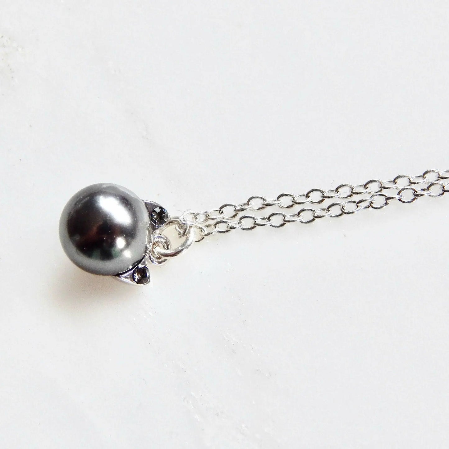 Black pearl cat necklace LoveYourBling