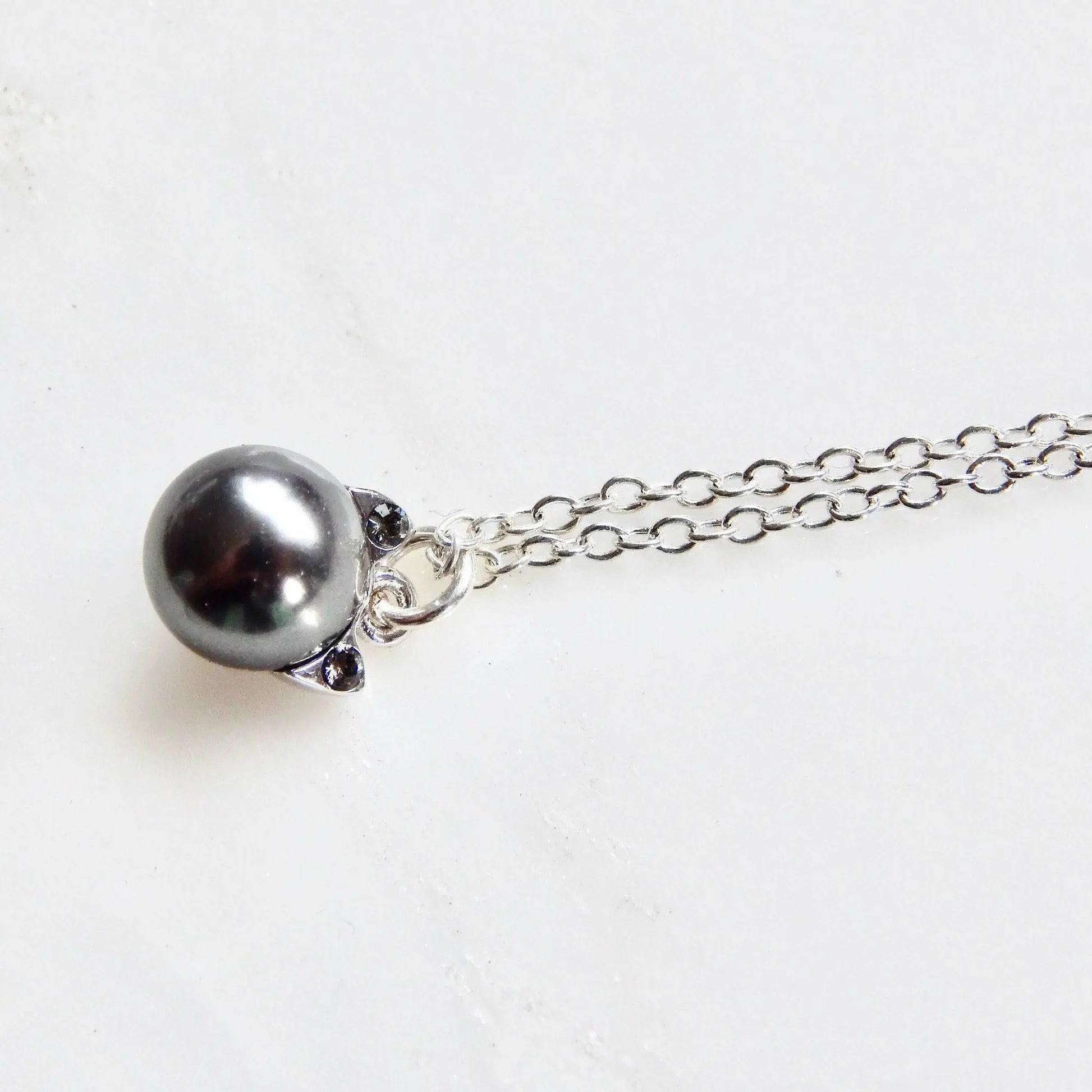 Black pearl cat necklace LoveYourBling
