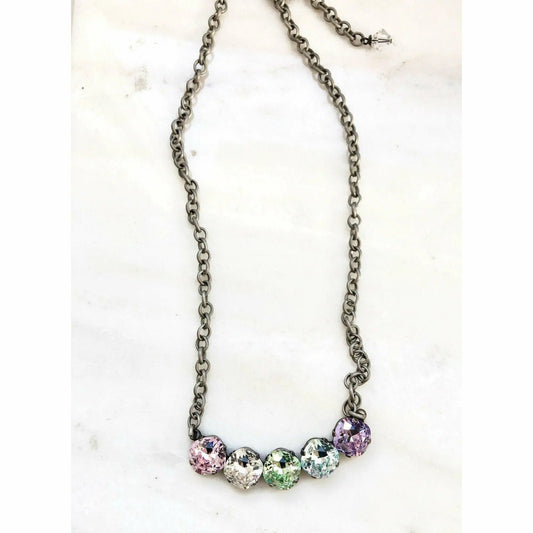 Rainbow pastel Swarovski Crystal necklace LoveYourBling