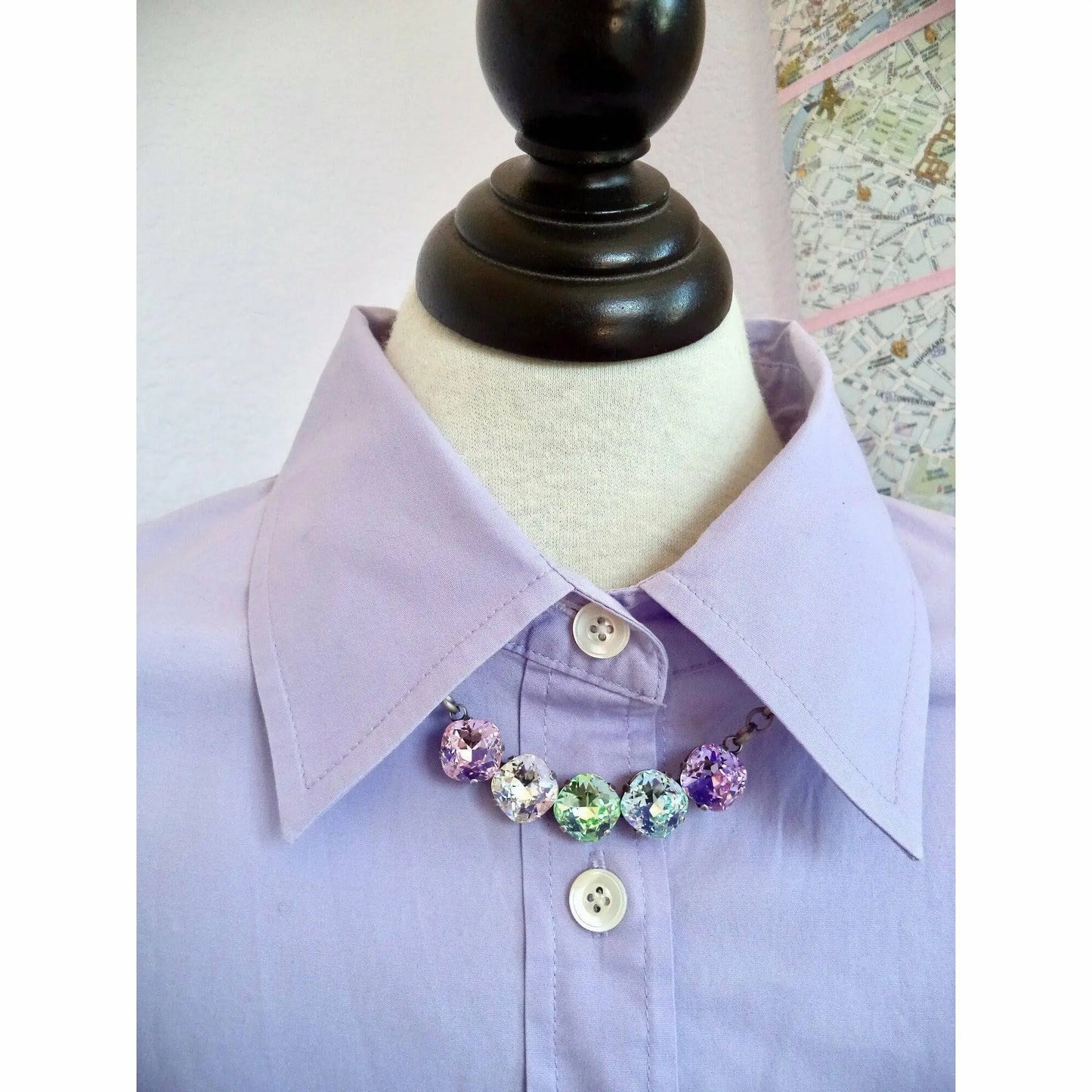 Rainbow pastel Swarovski Crystal necklace LoveYourBling